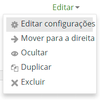 Opções de Edição 